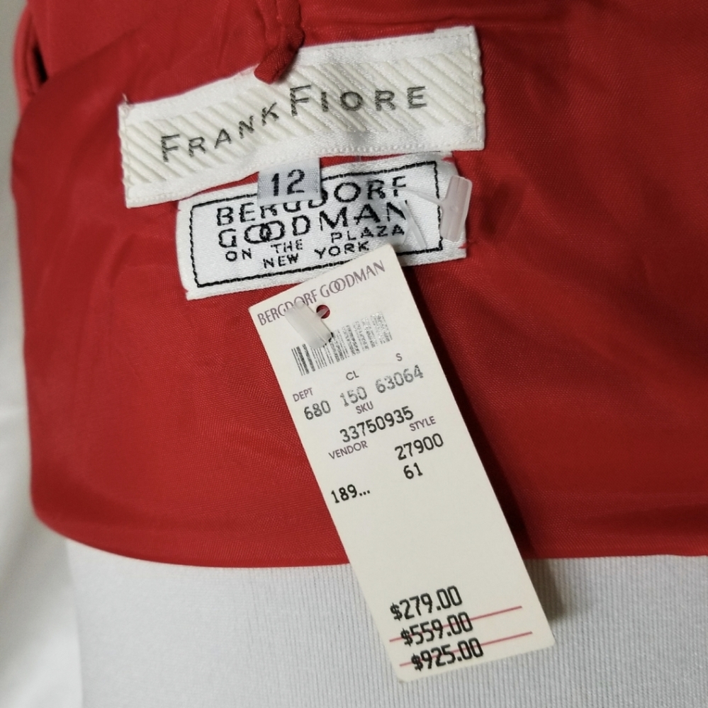 Frank Fiore Silk Embellished Red Evening Red Mini Dress - Picture 4 of 6